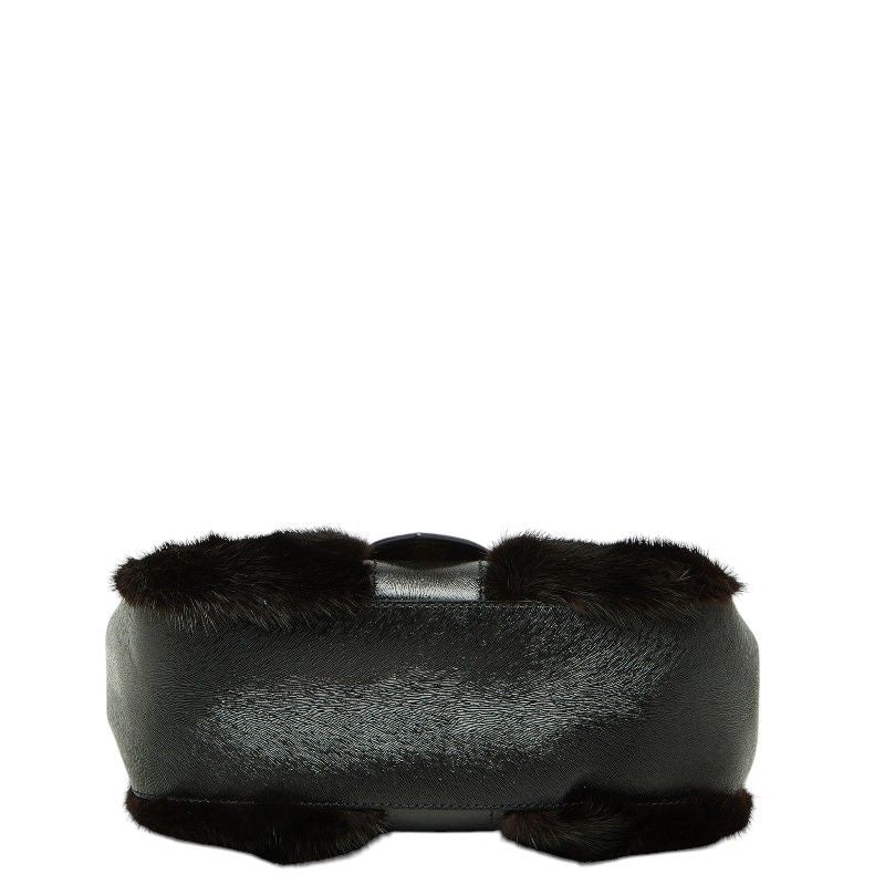 Fendi Mamma Baguette Fur Leather Shoulder Bag