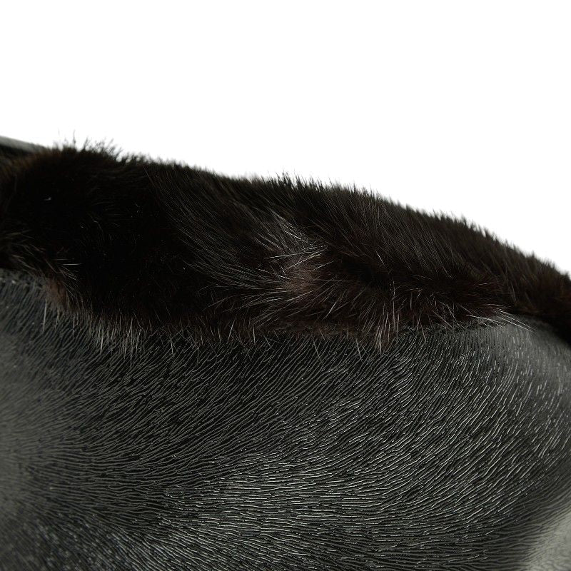 Fendi Mamma Baguette Fur Leather Shoulder Bag