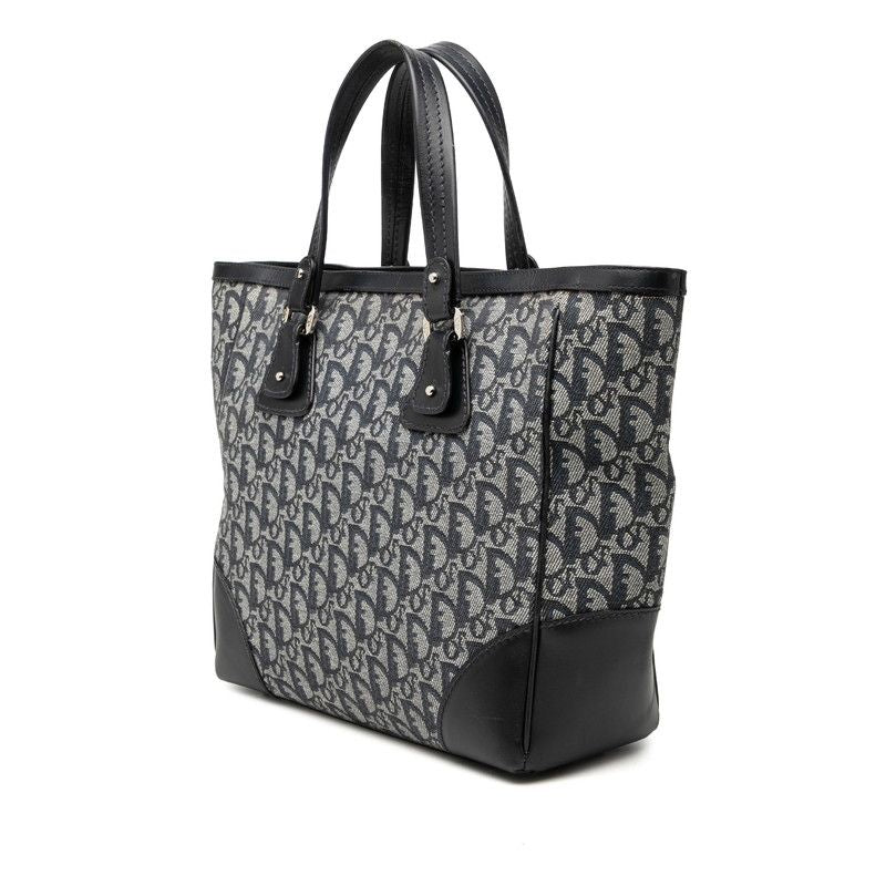 Christian Dior Trotter Canvas Leather Tote Bag