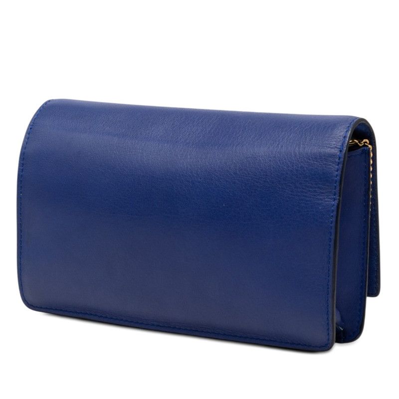 FENDI FF Logo Leather Chain Wallet