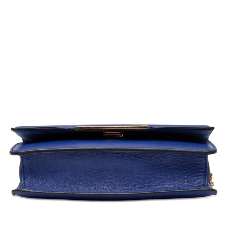 FENDI FF Logo Leather Chain Wallet
