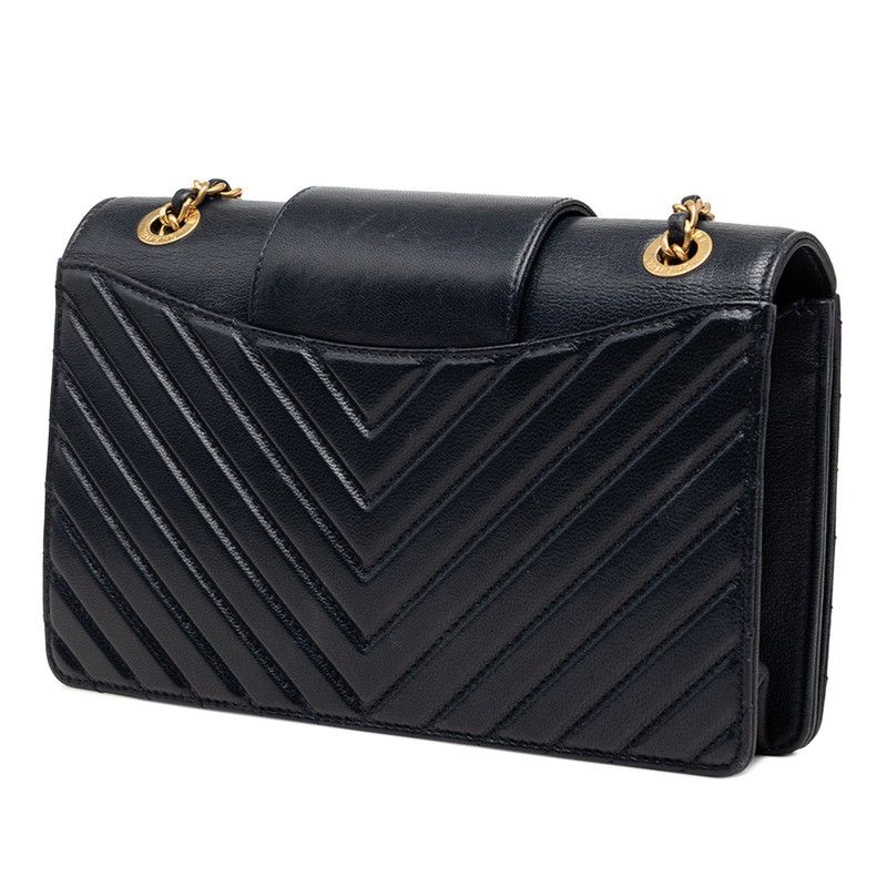 Chanel Chevron V Stitch Leather Shoulder Bag