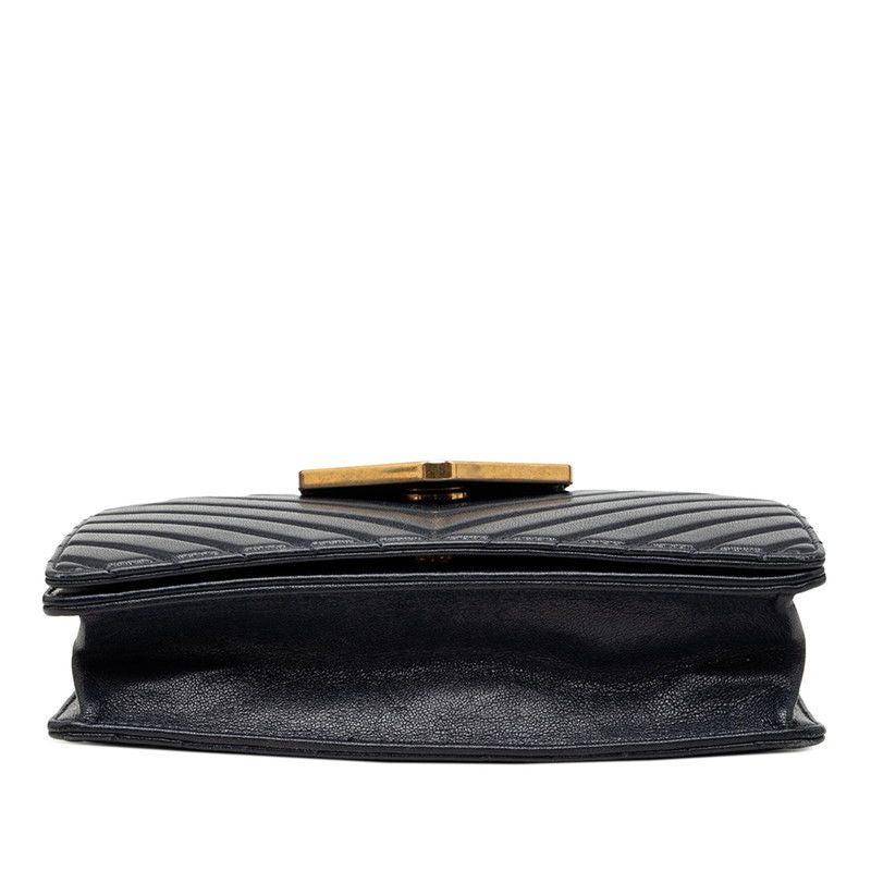 Chanel Chevron V Stitch Leather Shoulder Bag