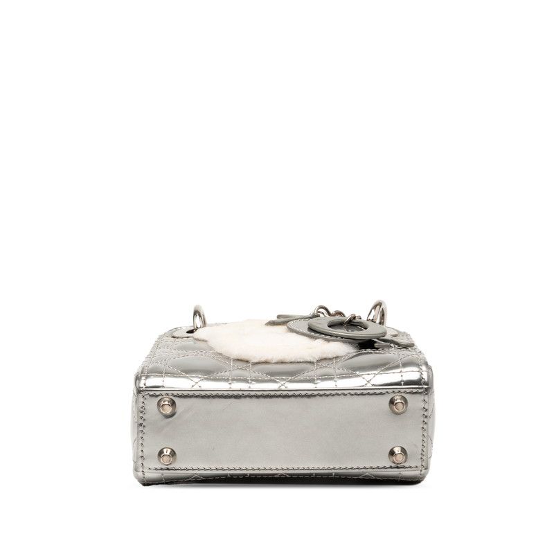Dior Cannage Patent Leather Fur 2way Bag