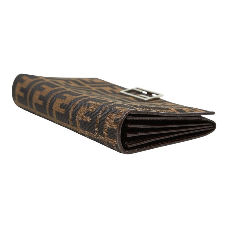Fendi Zucca Canvas Leather Long Wallet