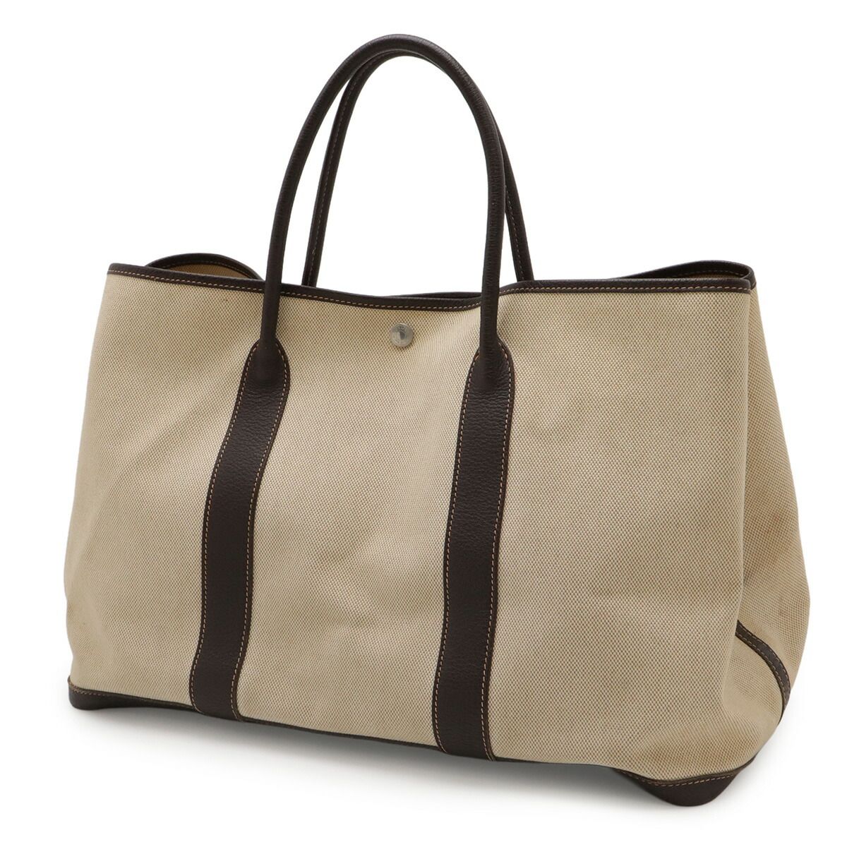 Hermes Garden Party43 Toile H Leather Tote Bag