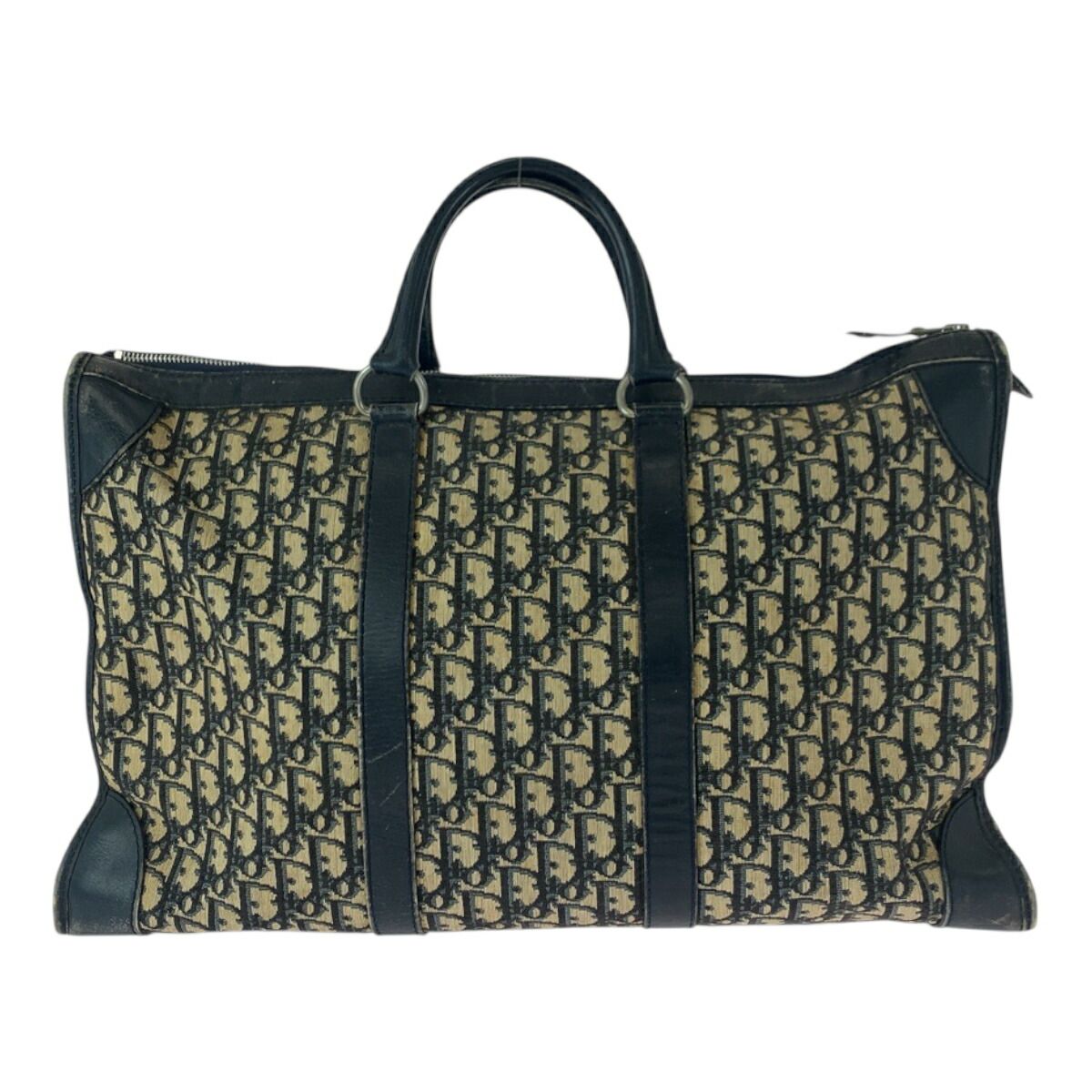 Christian Dior Trotter Canvas Leather Boston Bag
