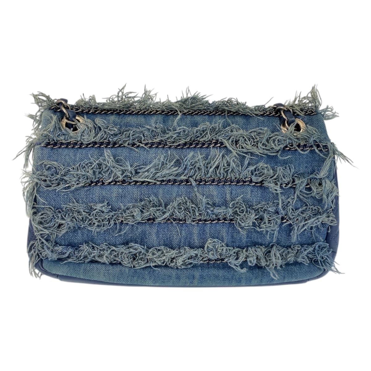 Chanel Coco Mark Turnlock Denim Leather Chain Shoulder Bag