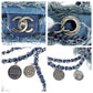 Chanel Coco Mark Turnlock Denim Leather Chain Shoulder Bag