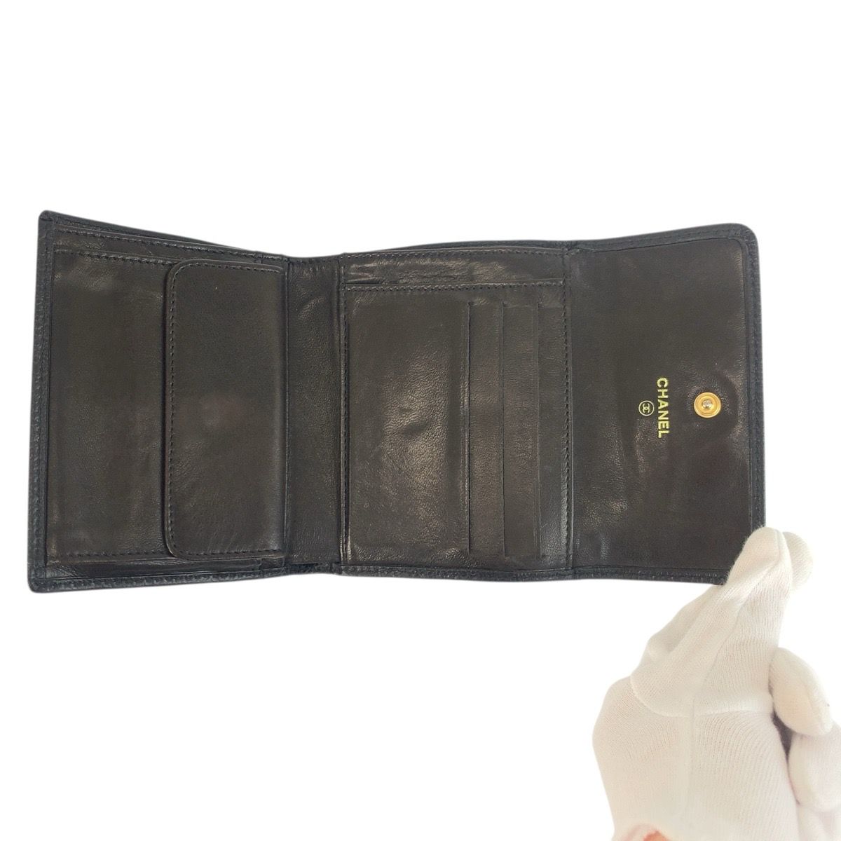 Chanel Coco Mark Leather Compact Wallet