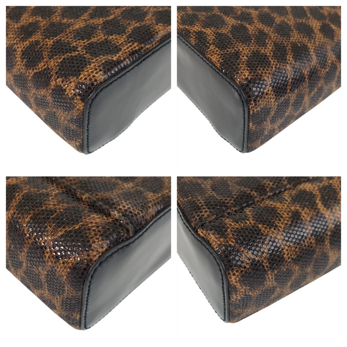 Loewe Leopard PVC Enamel Vanity Bag