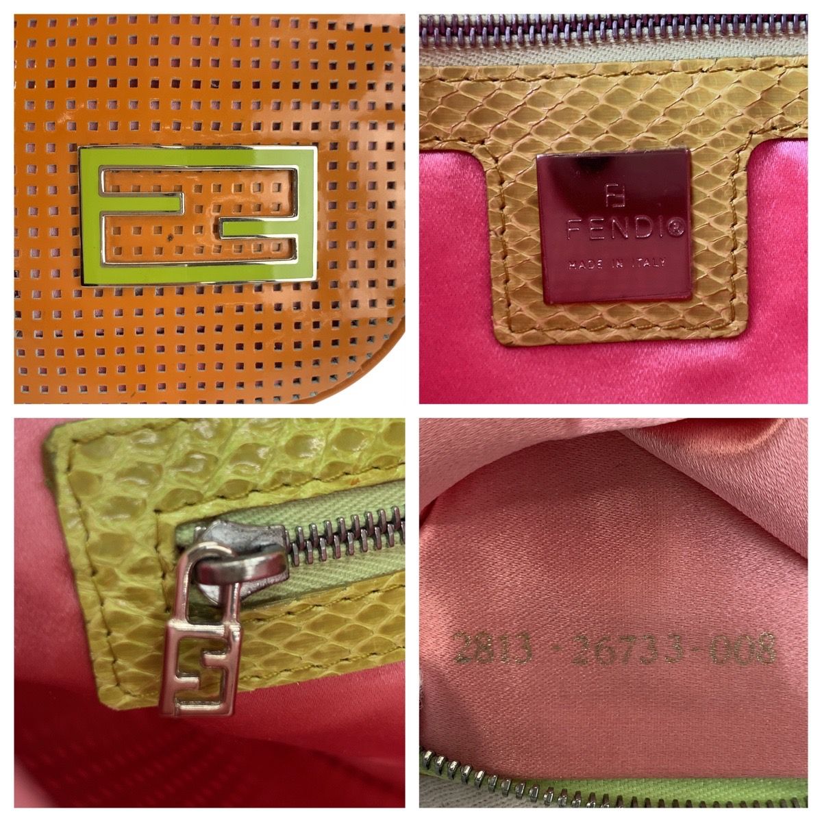 Fendi Mamma Patent Leather Python 2way Shoulder Bag