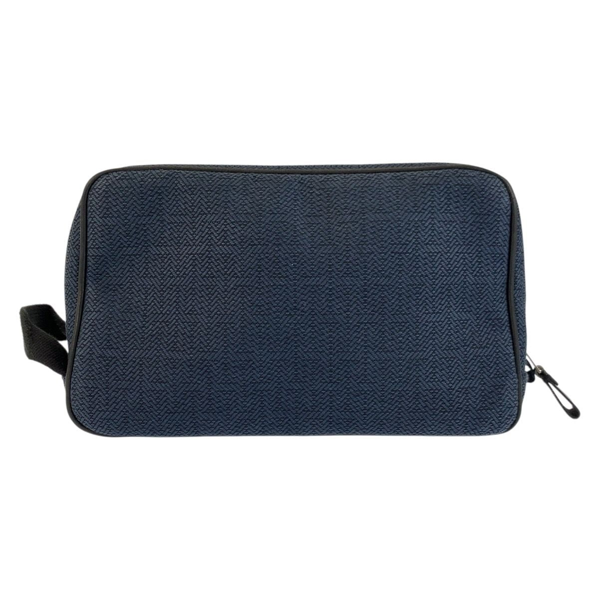 Hermes Globetrotter MM Toile Chevron clutch bag