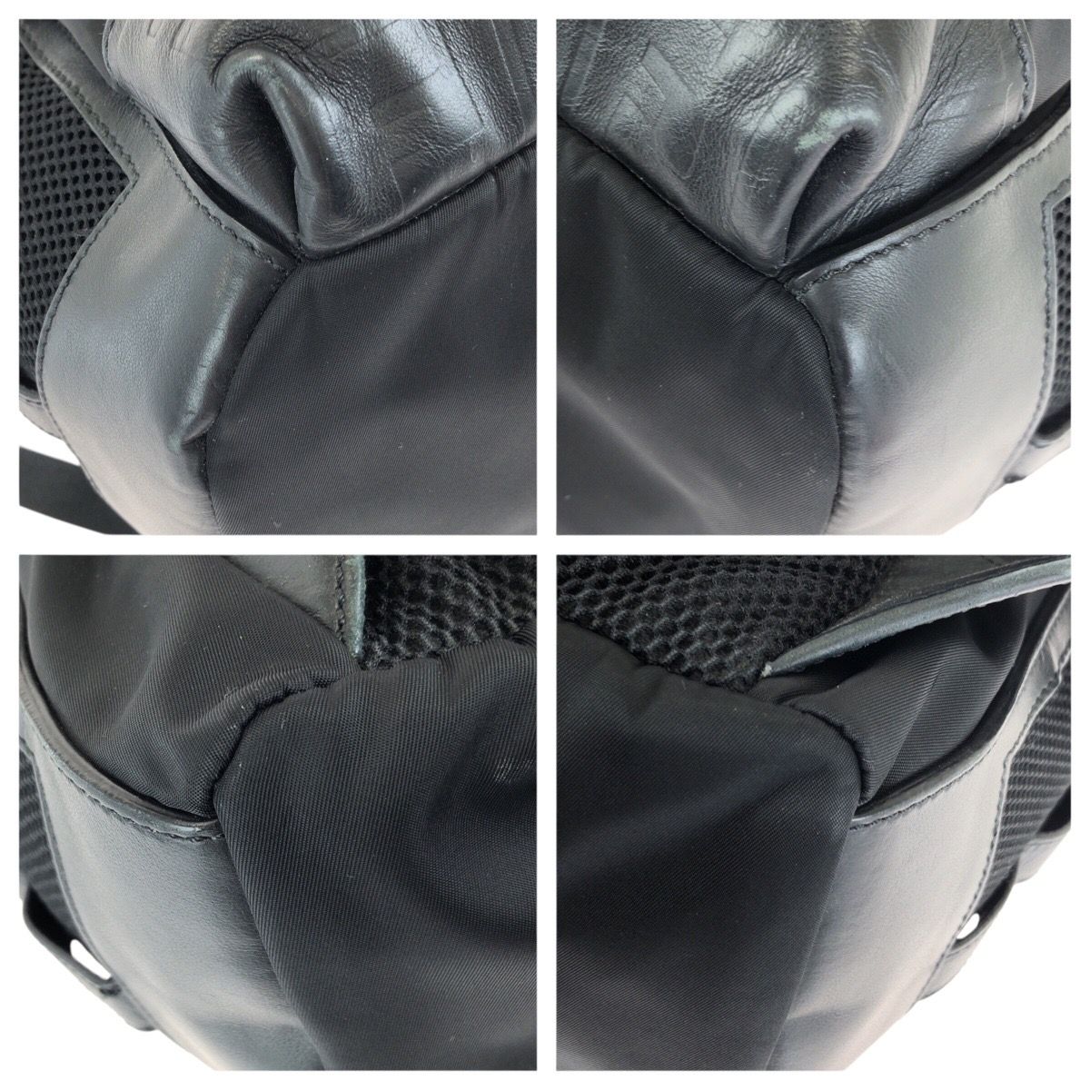 Fendi Zucca Nylon Leather Backpack