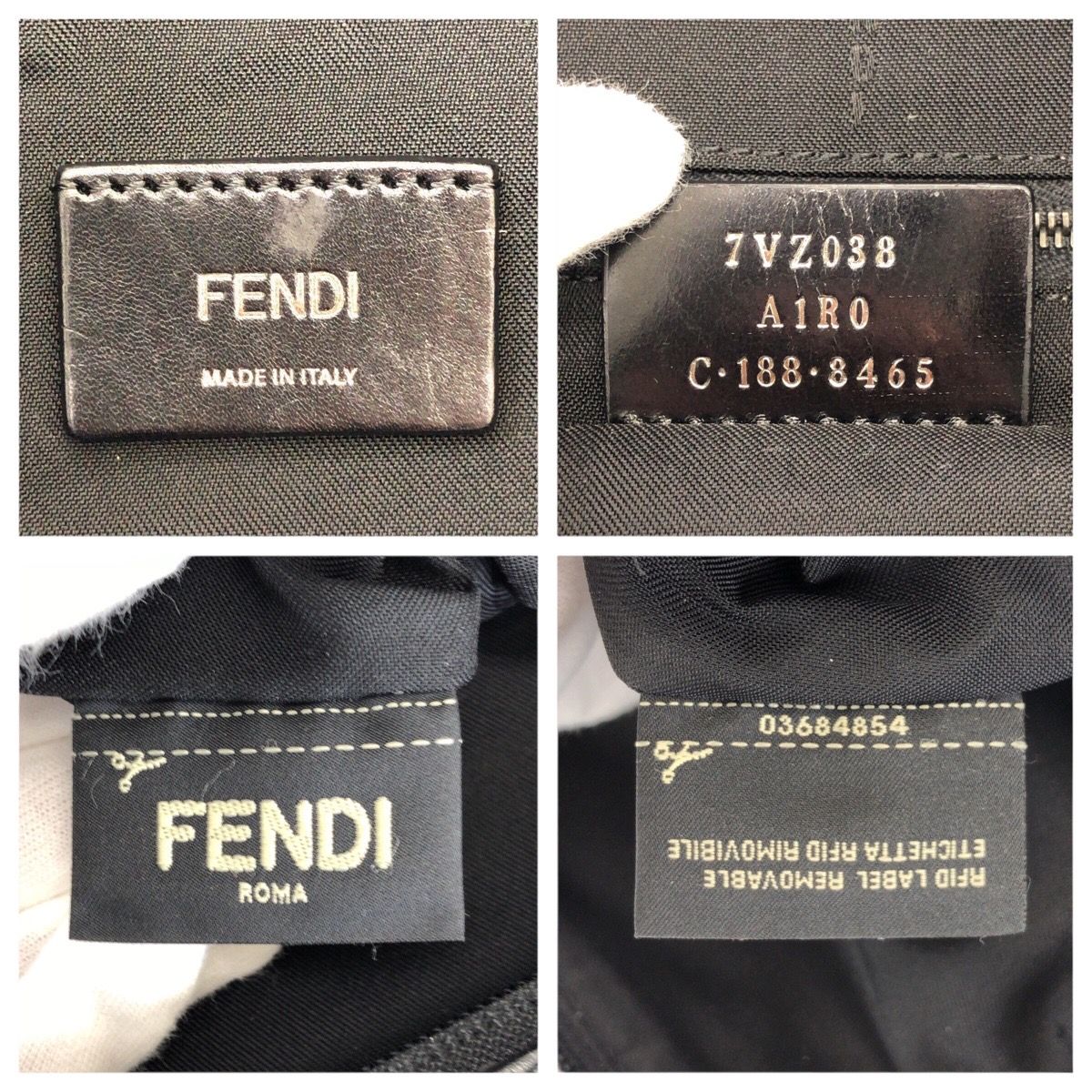 Fendi Zucca Nylon Leather Backpack