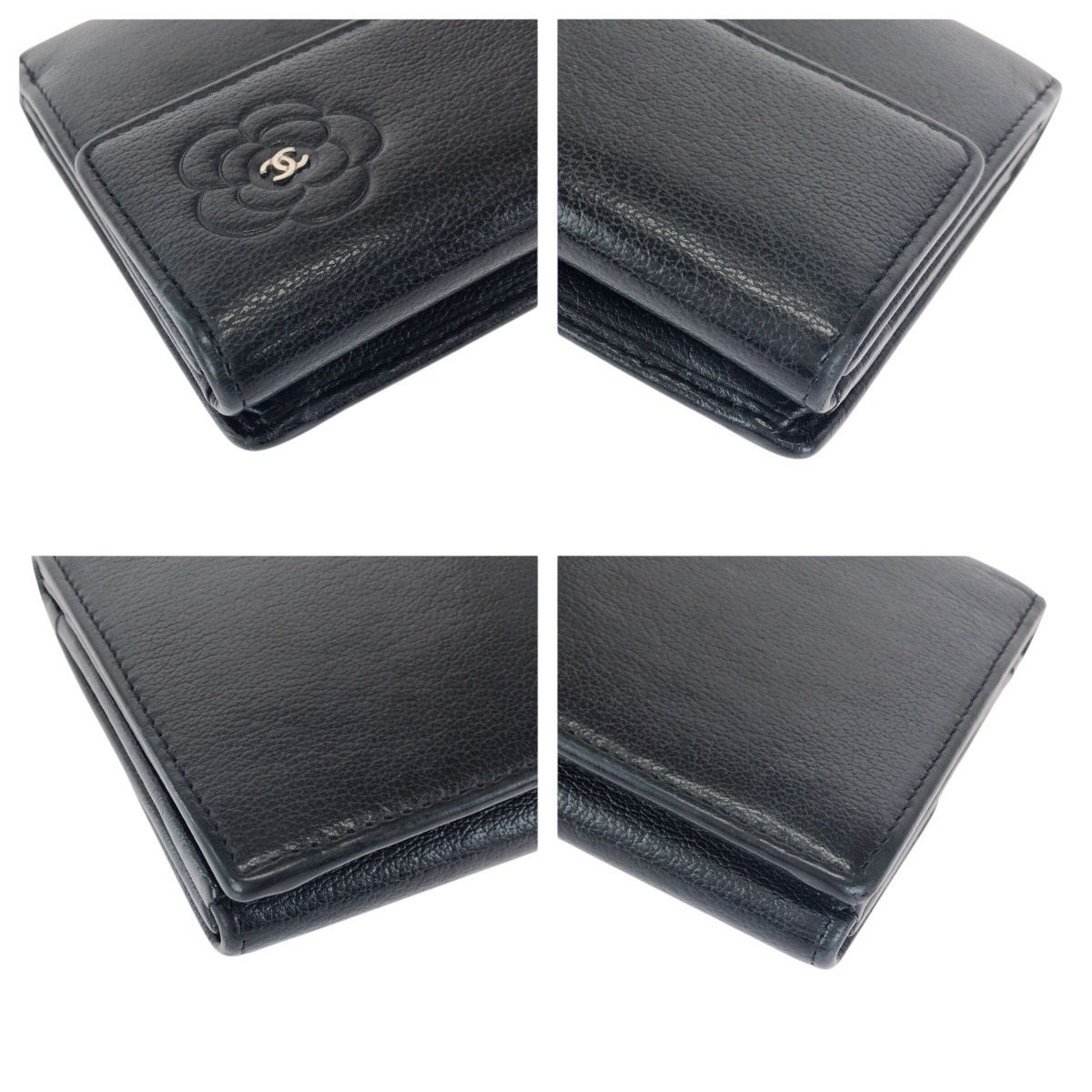 Chanel Camellia Leather Long Wallet
