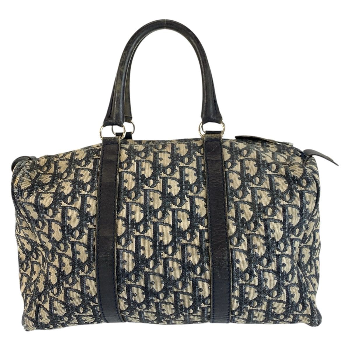 Christian Dior Trotter Canvas Leather Boston Bag