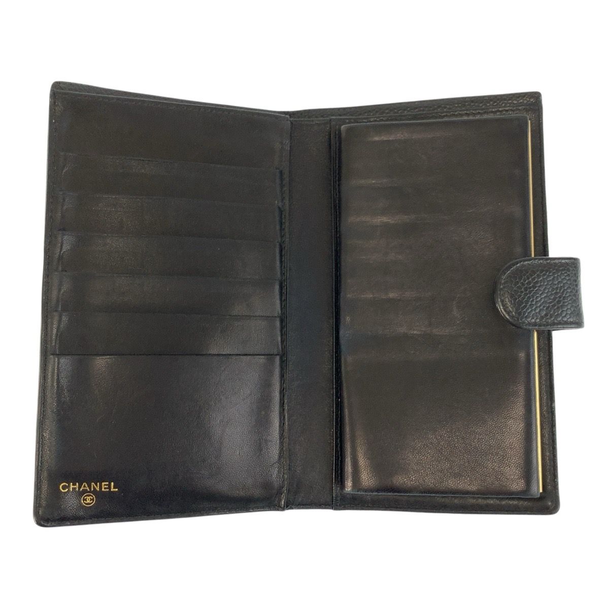 Chanel Coco Mark Leather Long Wallet