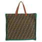 Fendi Zucca Canvas Leather Tote Bag