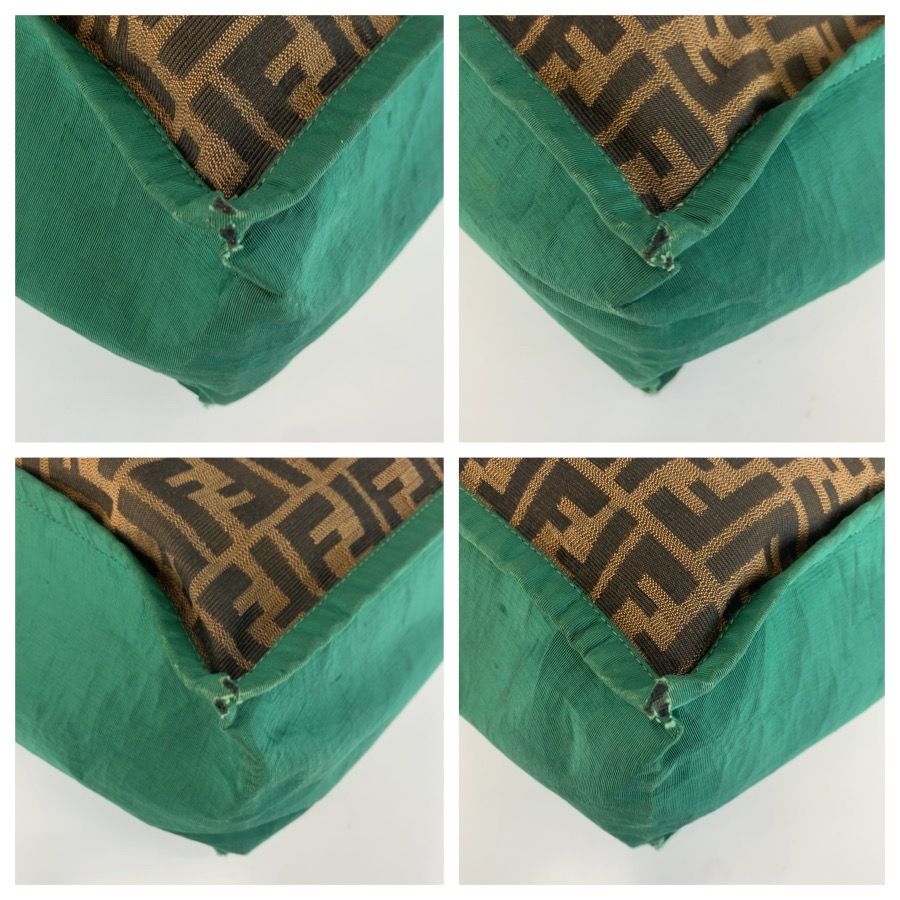 Fendi Zucca Canvas Leather Tote Bag
