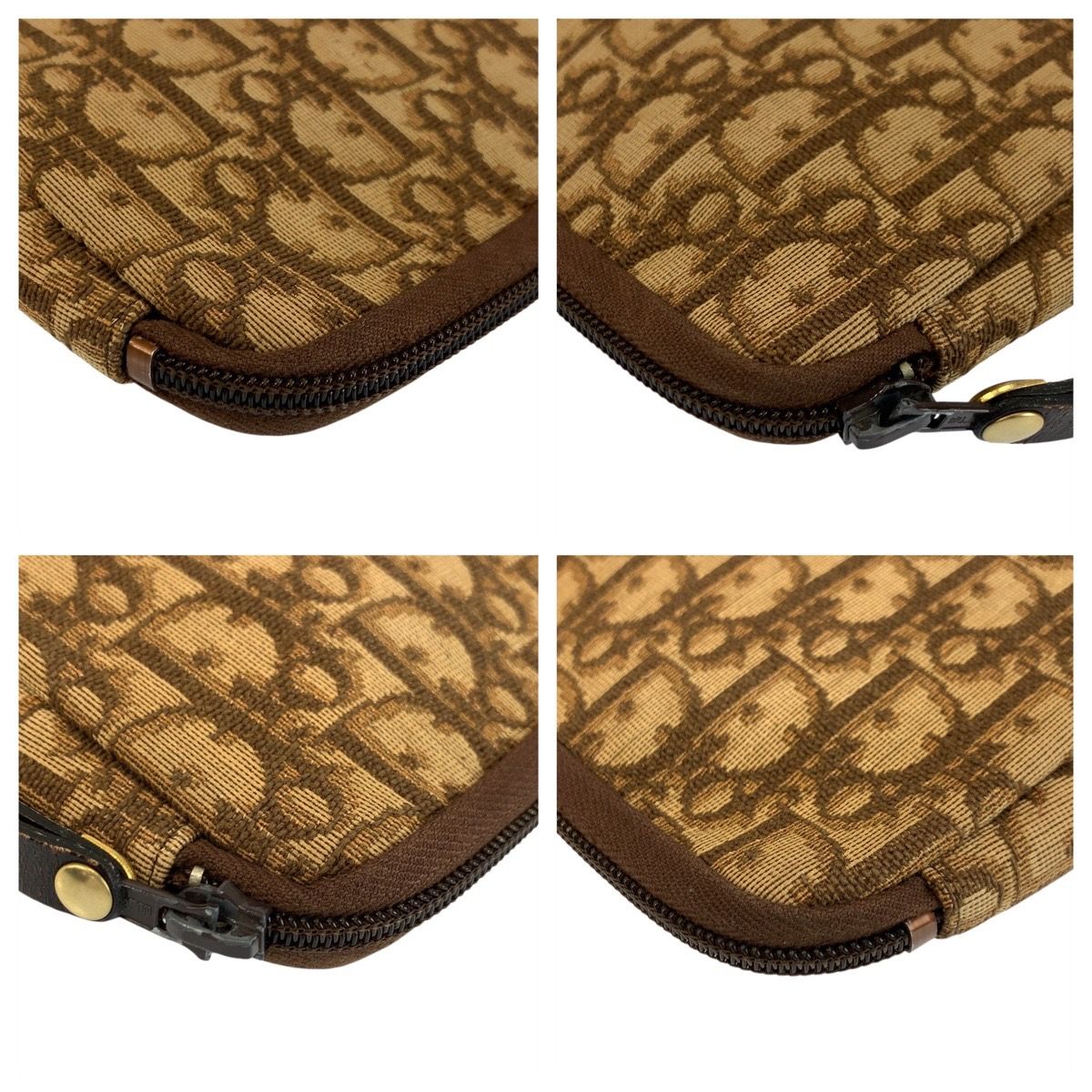 Christian Dior Trotter Canvas Leather Clutch Bag