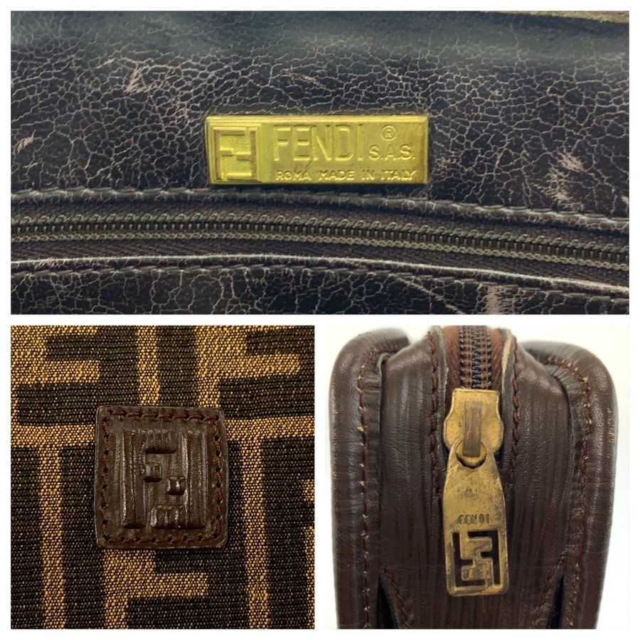 Fendi Zucca Canvas Clutch Bag