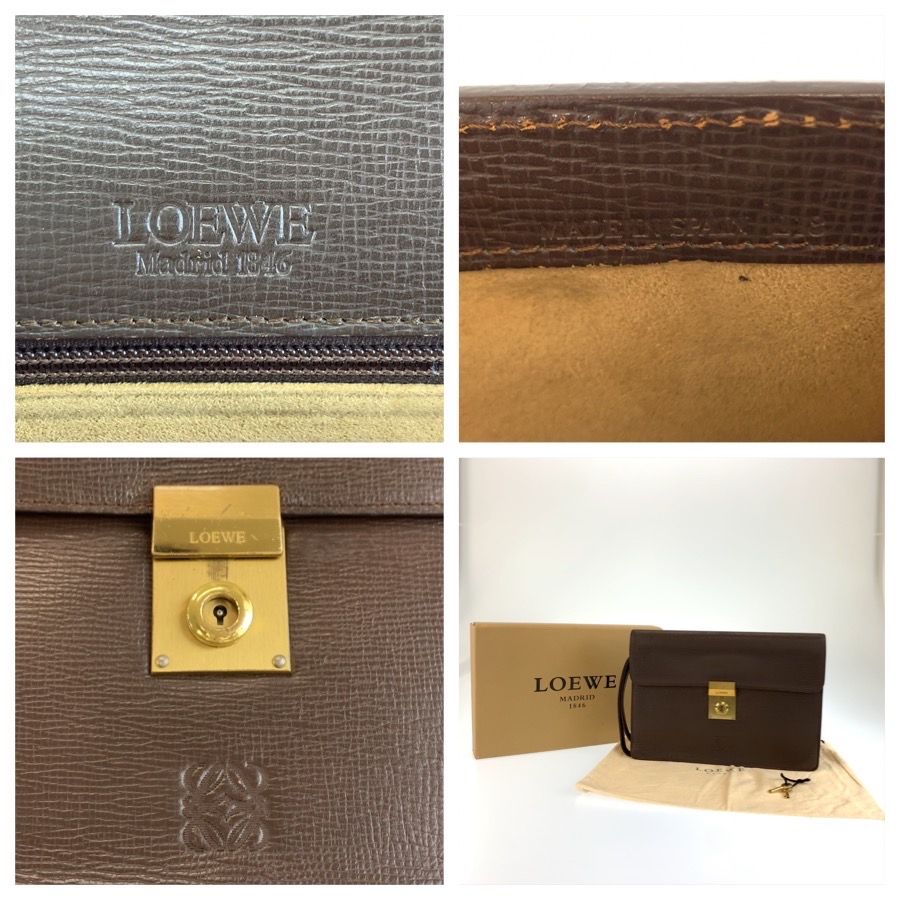 Loewe Anagram Leather Clutch Bag