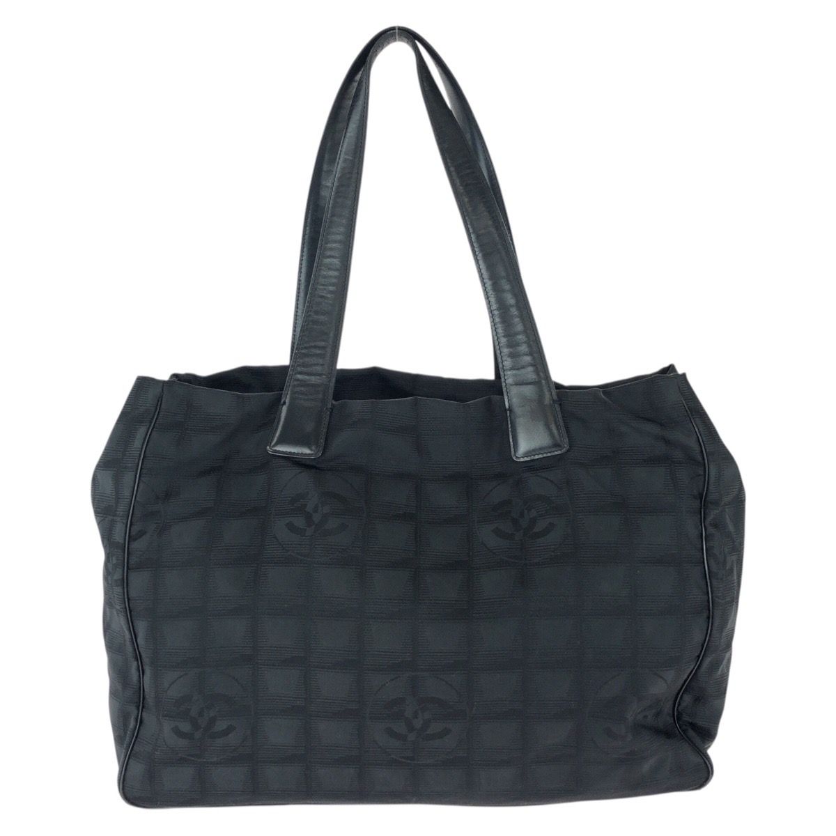 Chanel New Travel Line Coco Mark Nylon Leather Tote Bag