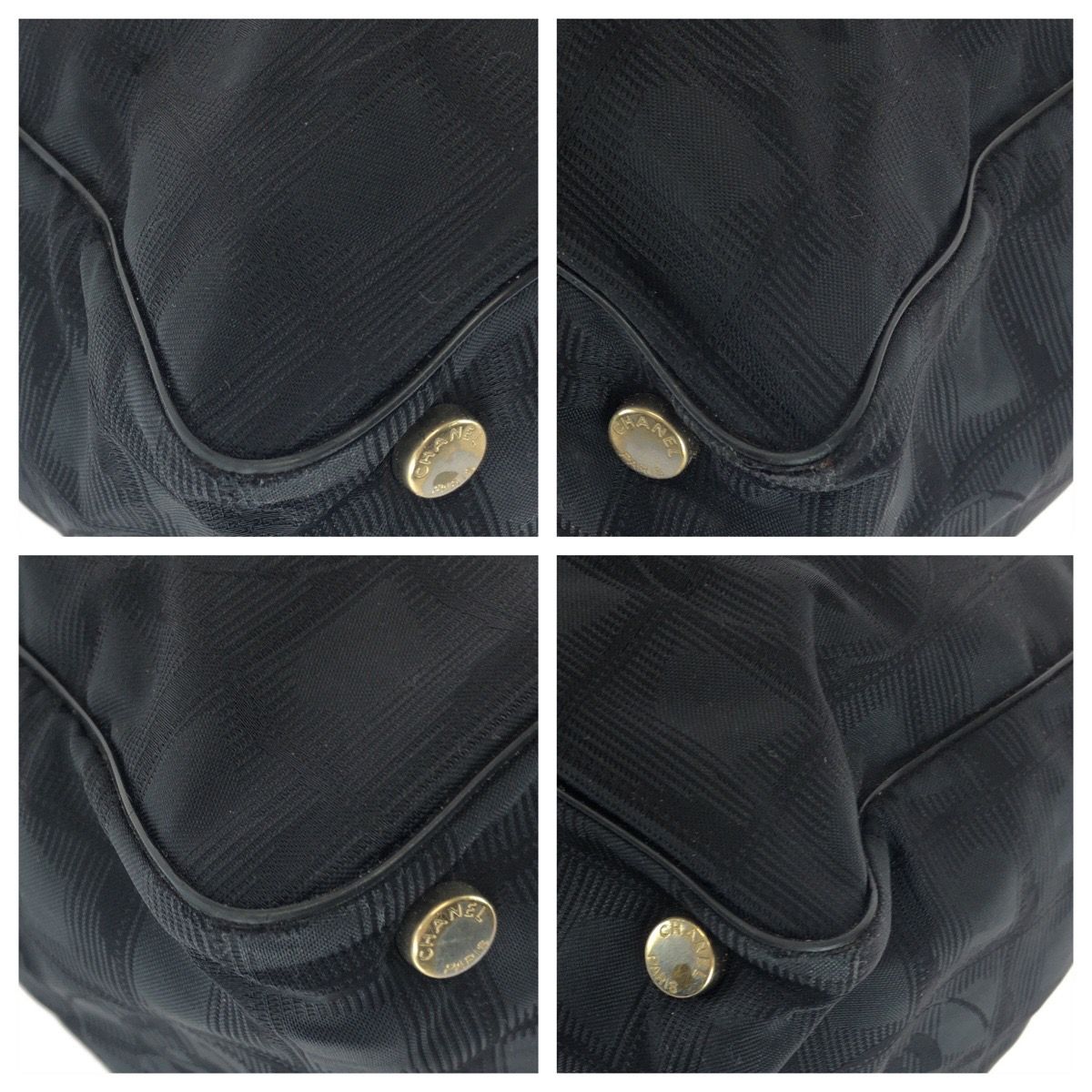 Chanel New Travel Line Coco Mark Nylon Leather Tote Bag