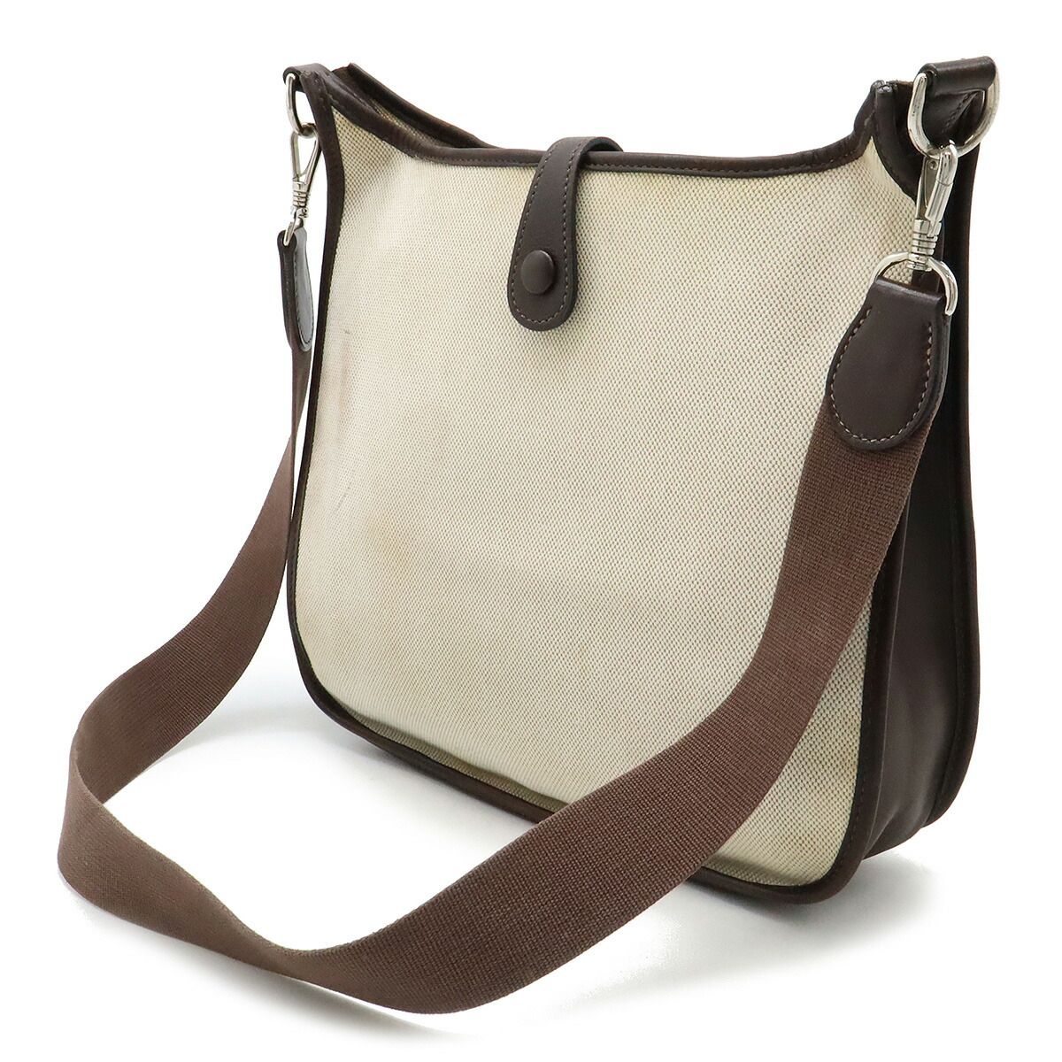 Herm s EvelynePM Toile H Leather Shoulder Bag