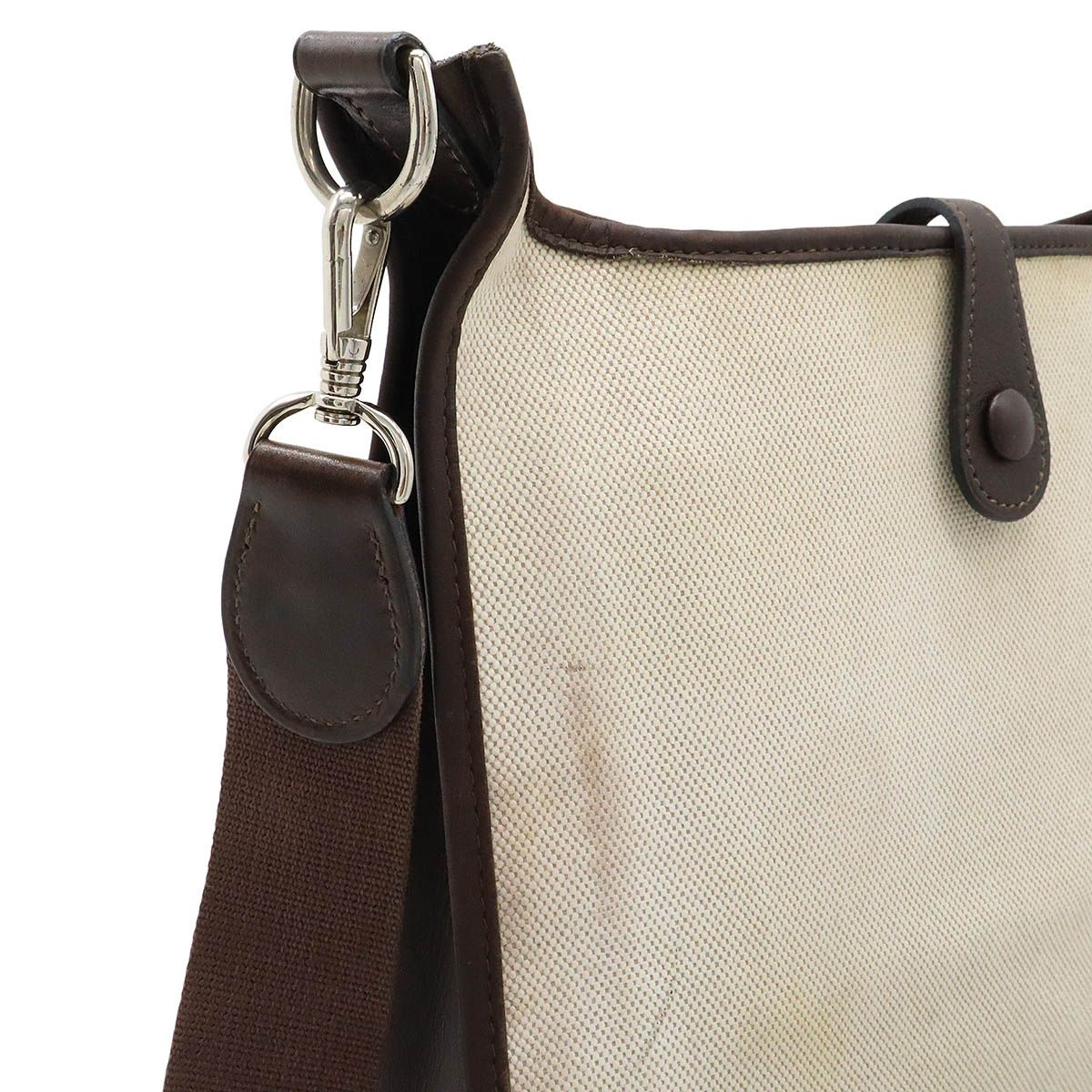 Herm s EvelynePM Toile H Leather Shoulder Bag