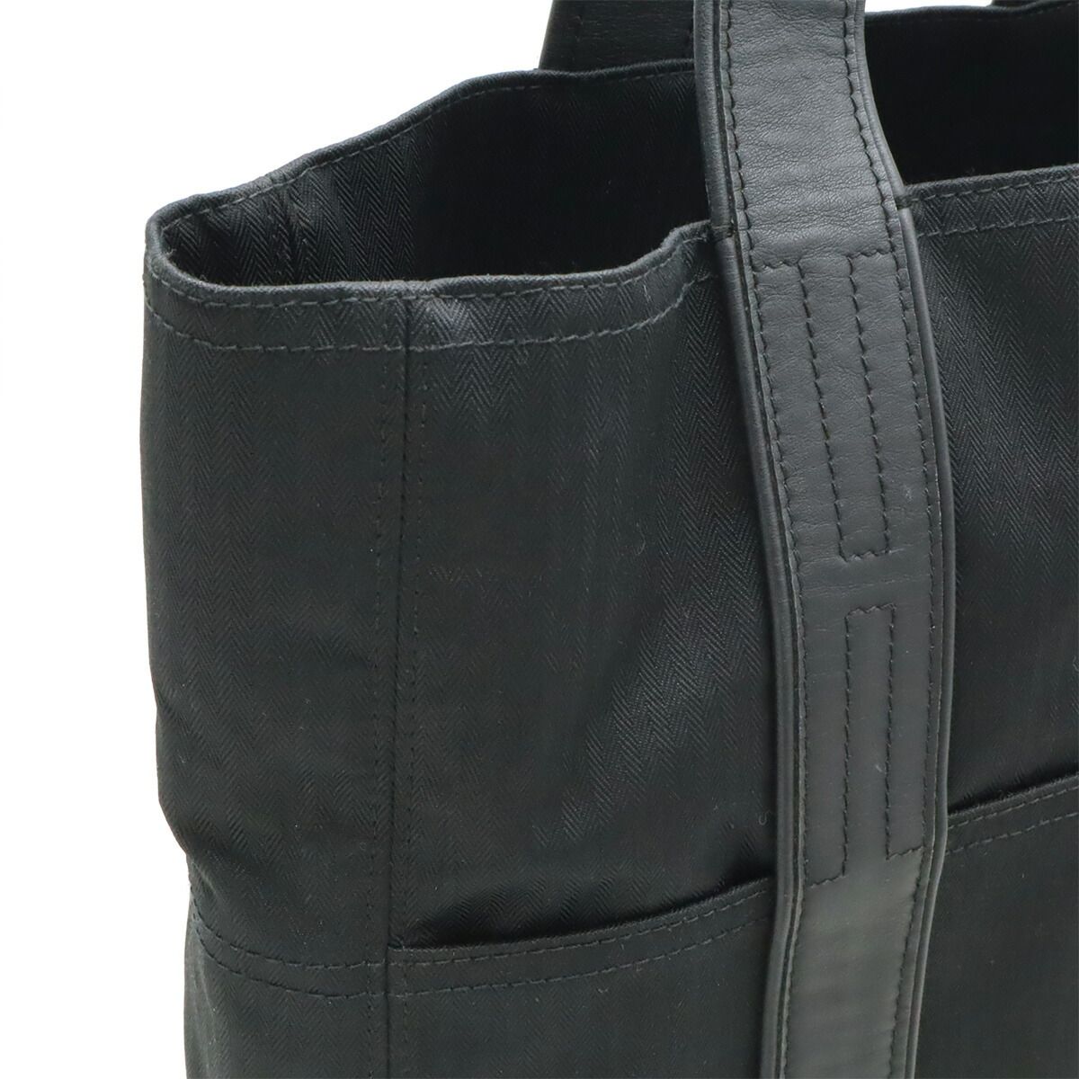 Hermes Acapulco MM Canvas Leather Tote Bag