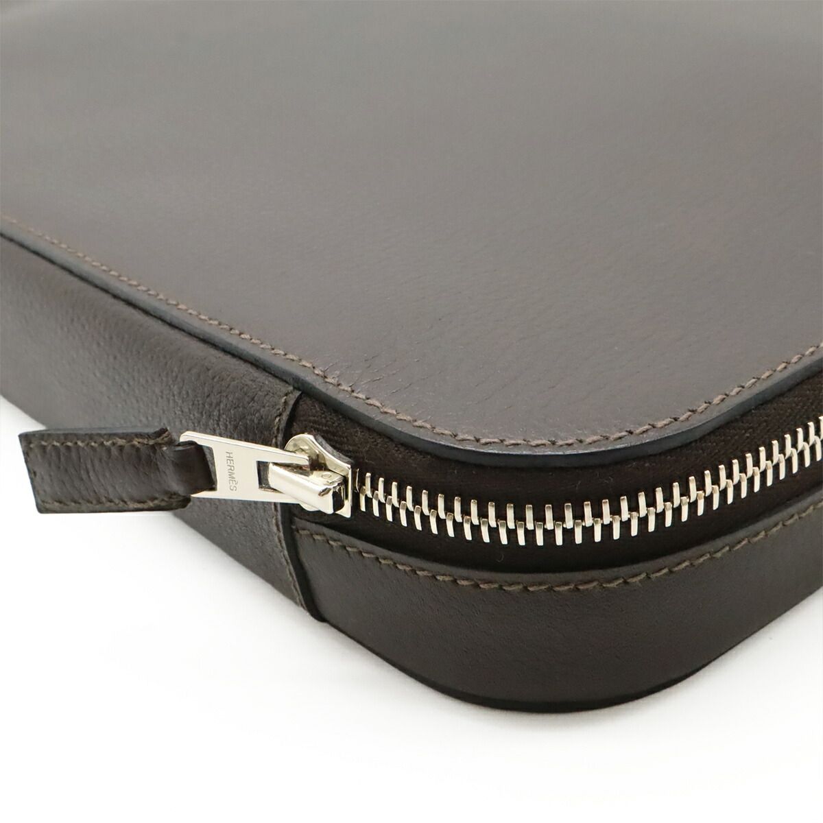 Hermes Over Night Small Leather Canvas Pouch