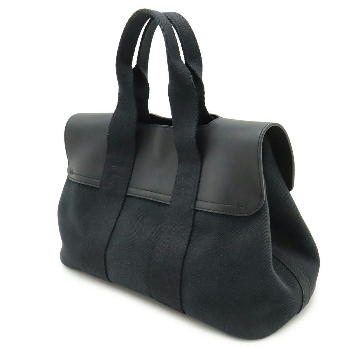 Hermes Valparaiso PM Toile Chevron Leather Handbag