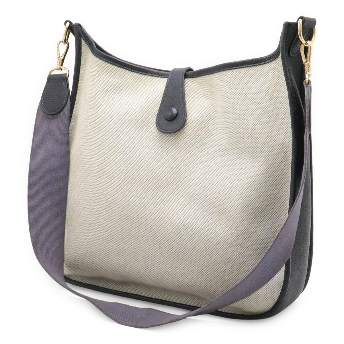 Hermes Evelyne PM Canvas Leather Shoulder Bag