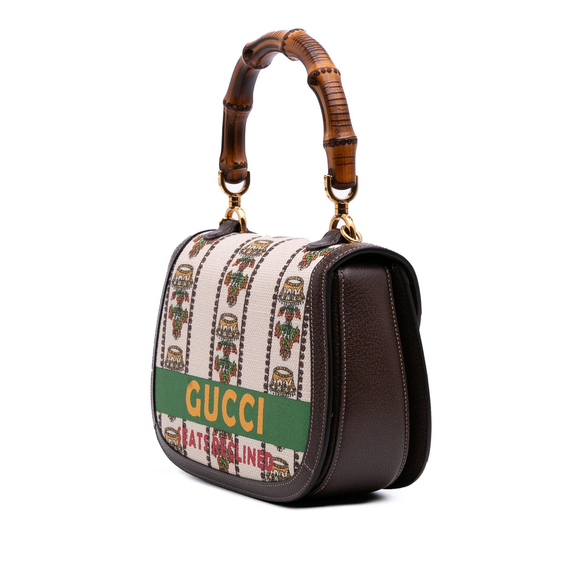 Gucci 100th Anniversary Medium Canvas 1947 Bamboo Top Handle Bag