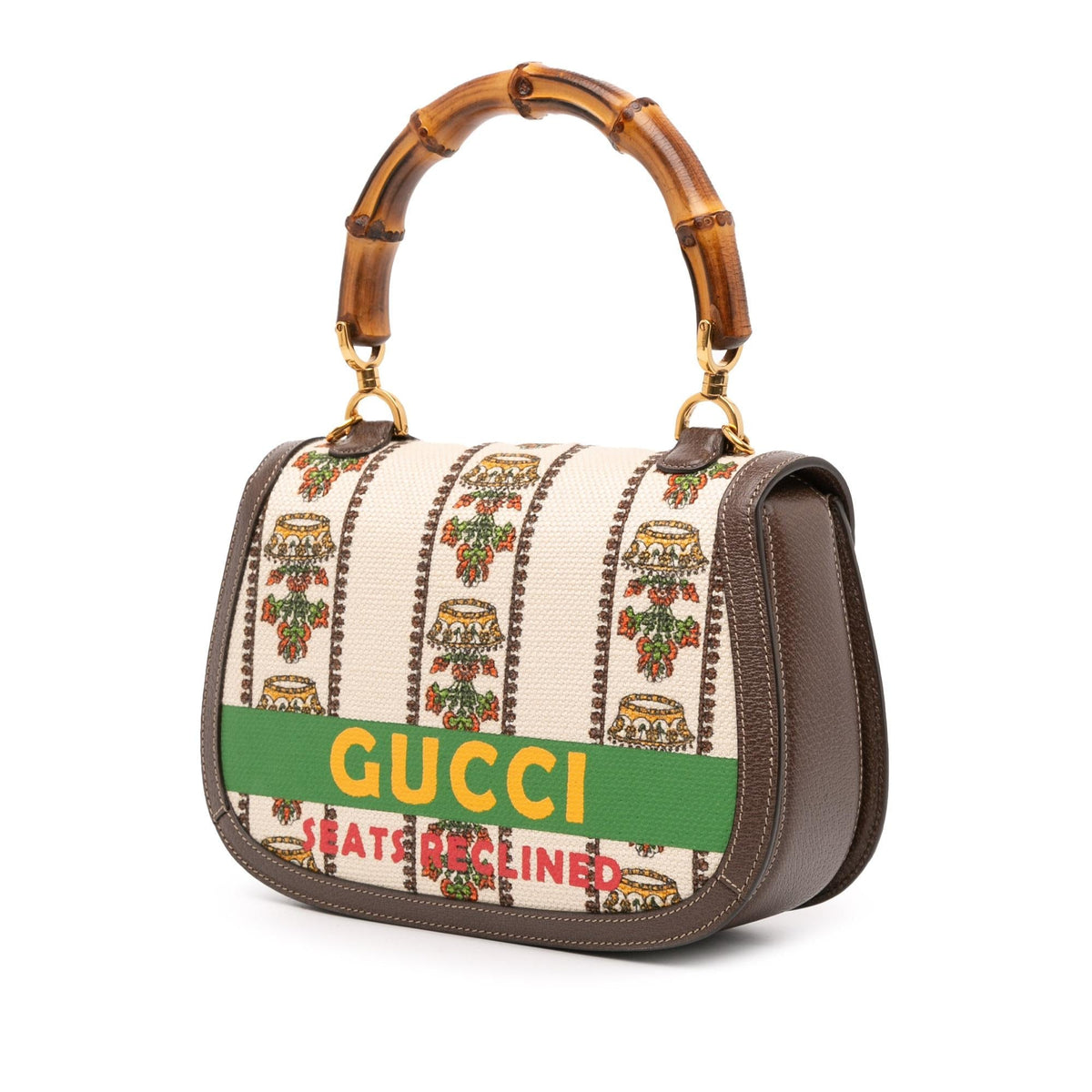 Gucci 100th Anniversary Medium Canvas 1947 Bamboo Top Handle Bag