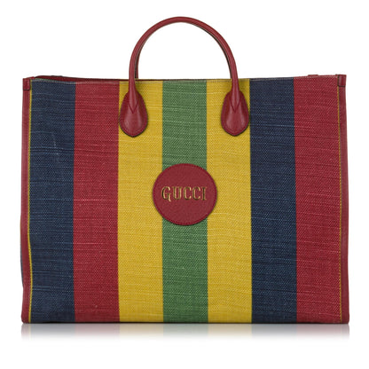 Gucci Baiadera Stripe Canvas Satchel (SHG-ddvpMT)