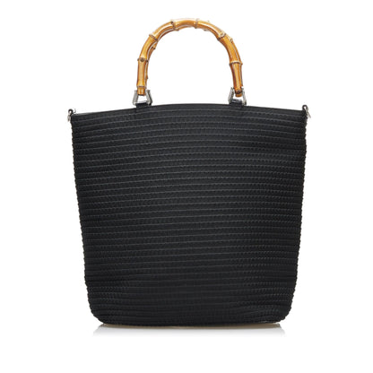 Gucci Bamboo Canvas Satchel (SHG-36575)