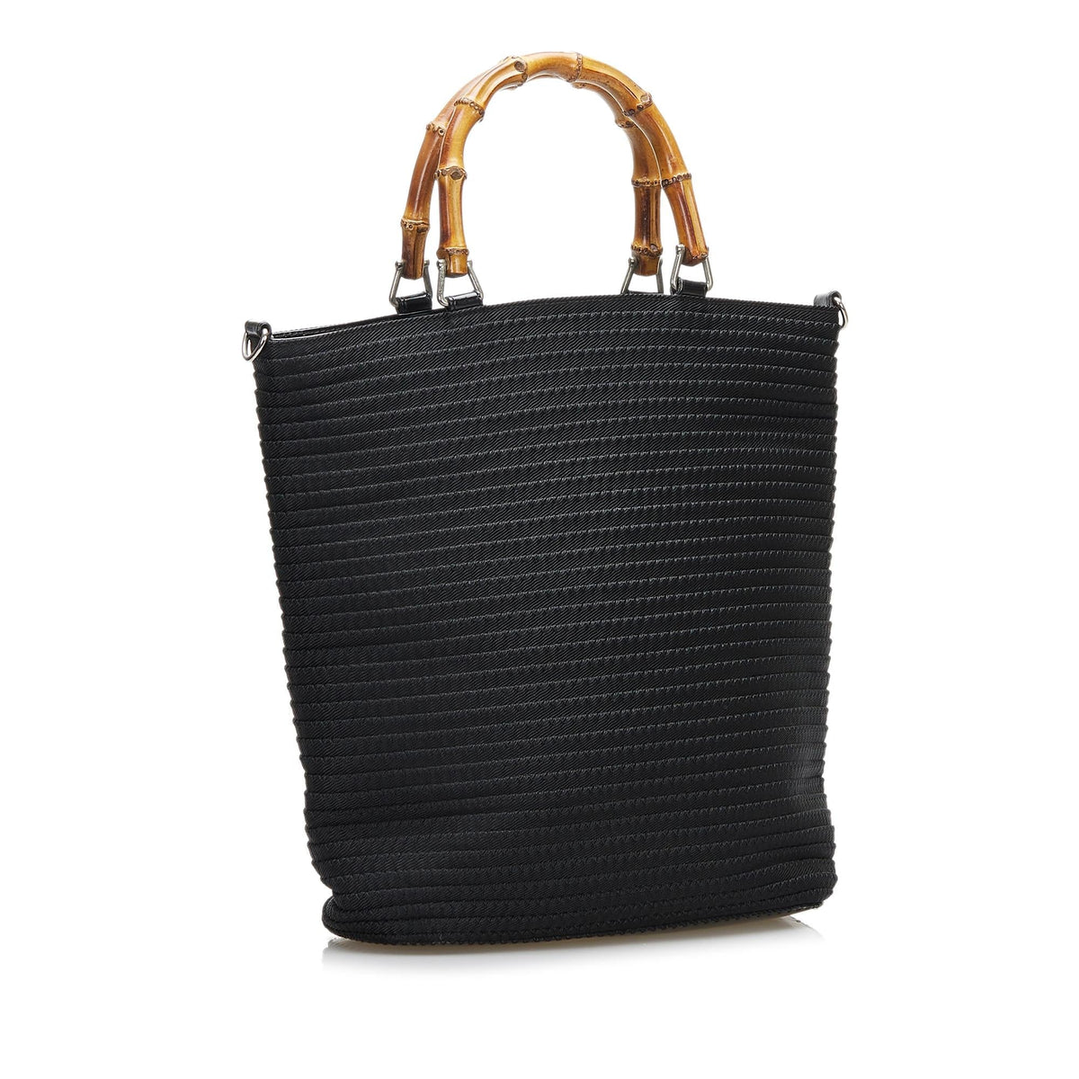 Gucci Bamboo Canvas Satchel (SHG-36575)