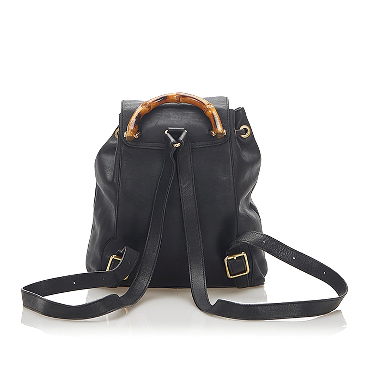 Gucci Bamboo Drawstring Leather Backpack (SHG-22299)