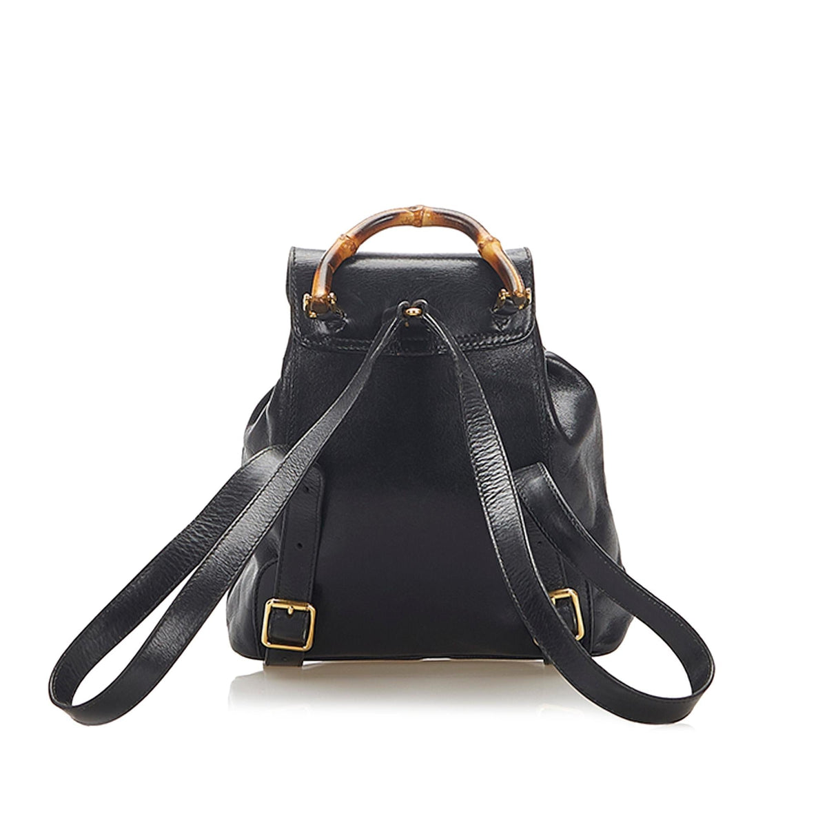 Gucci Bamboo Drawstring Leather Backpack (SHG-22300)