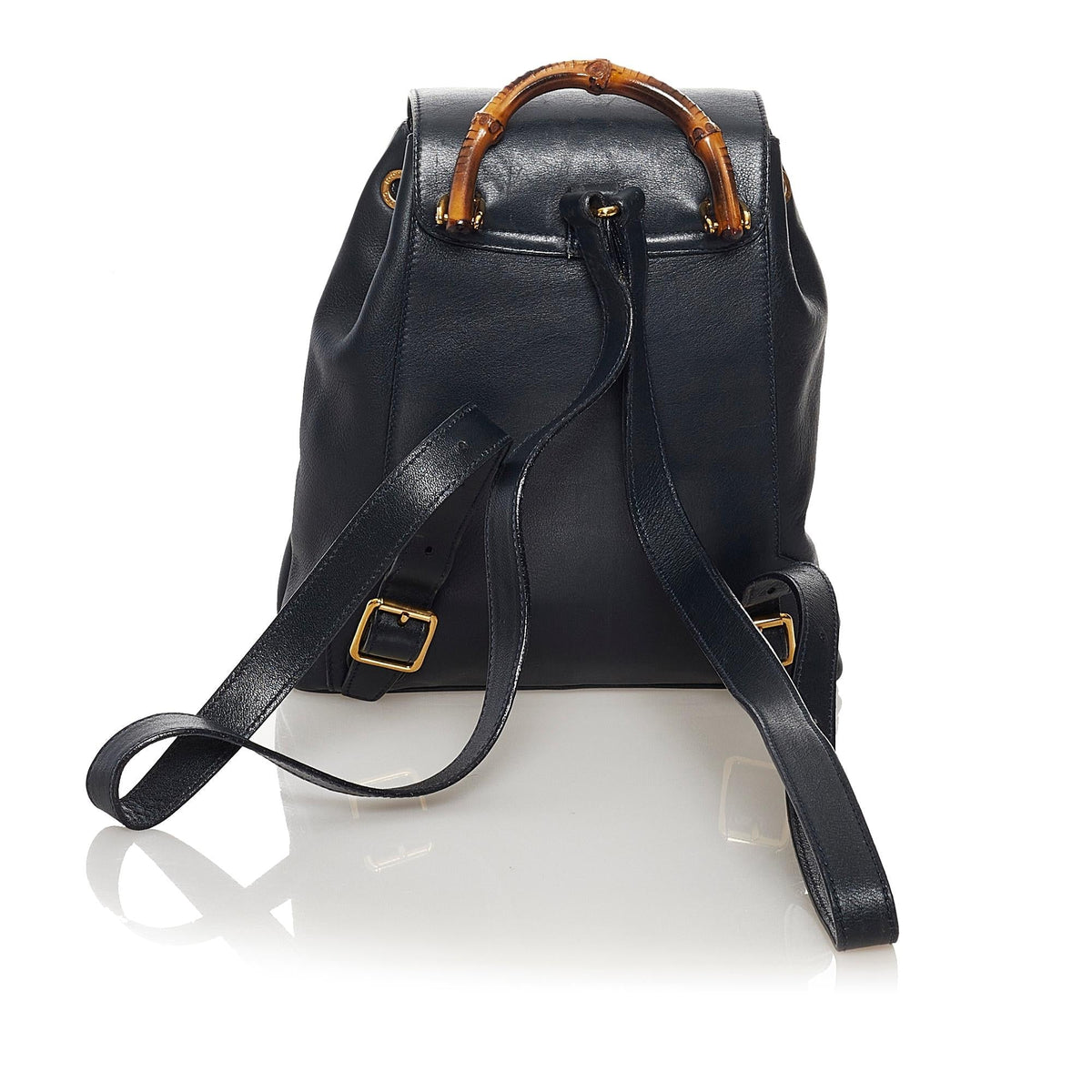 Gucci Bamboo Drawstring Leather Backpack (SHG-34142)