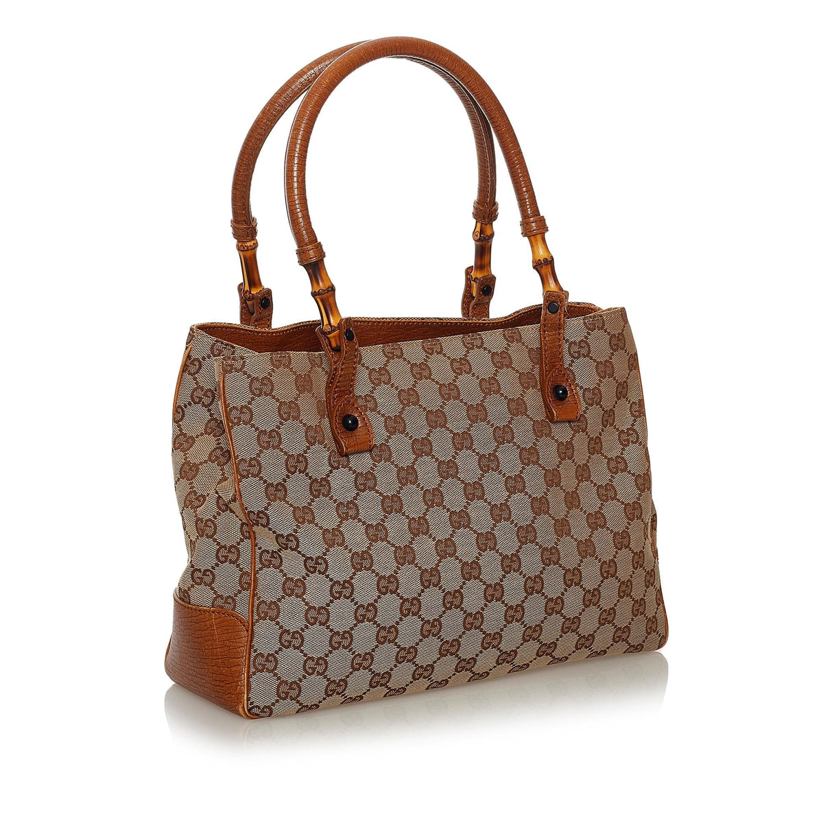 Gucci Bamboo GG Canvas Handbag (SHG-33647)