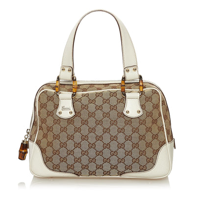 Gucci Bamboo GG Canvas Handbag (SHG-34529)