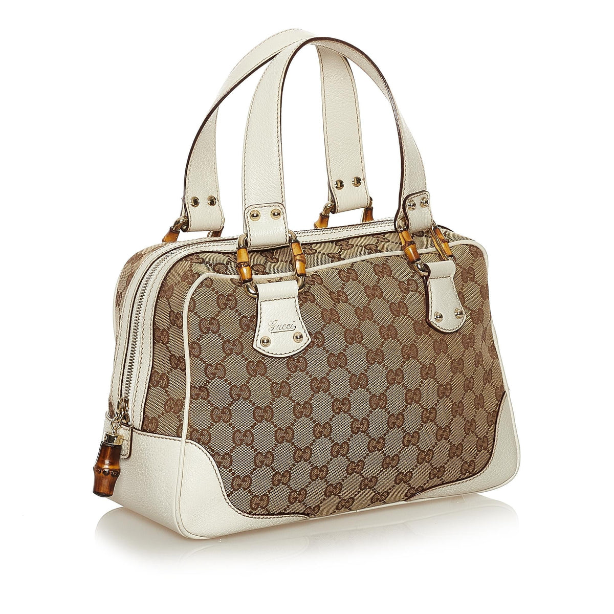 Gucci Bamboo GG Canvas Handbag (SHG-34529)