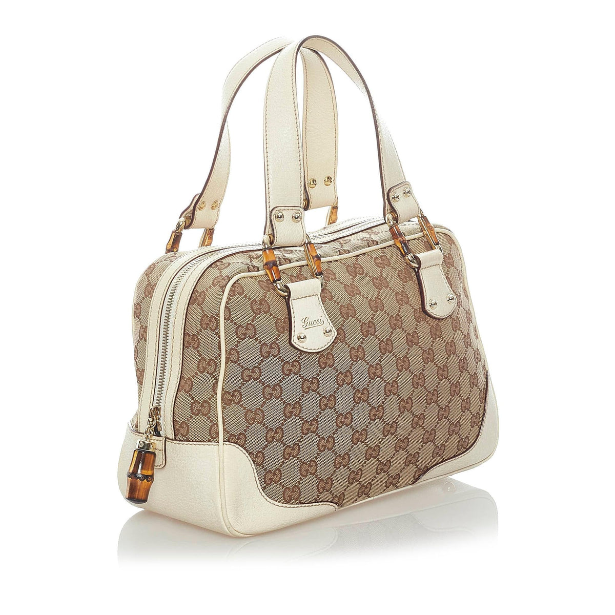 Gucci Bamboo GG Canvas Handbag (SHG-34689)