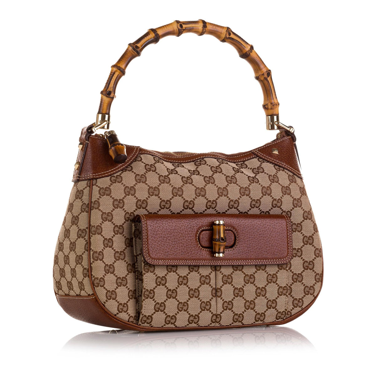 Gucci Bamboo GG Canvas Handbag (SHG-CCTUmU)
