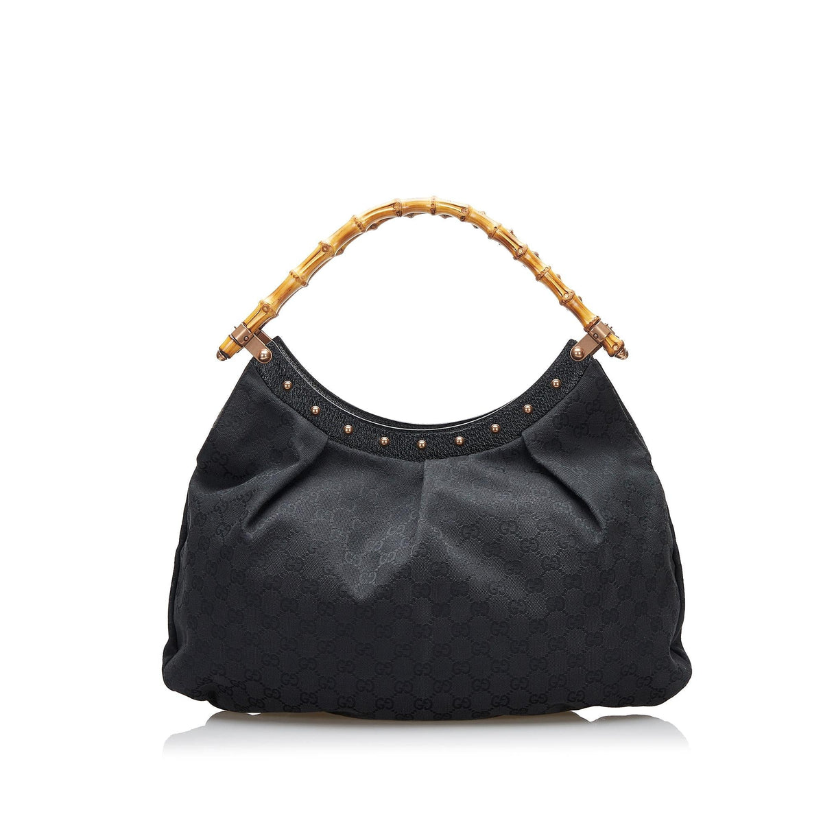 Gucci Bamboo GG Canvas Hobo Bag (SHG-yNeroE)