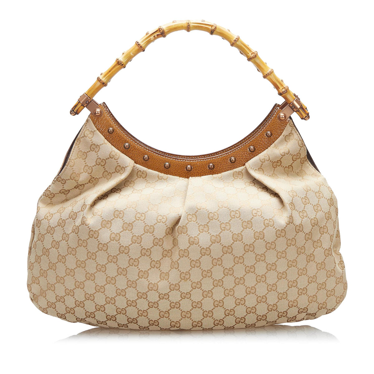 Gucci Bamboo GG Canvas Hobo (SHG-LcTL5C)